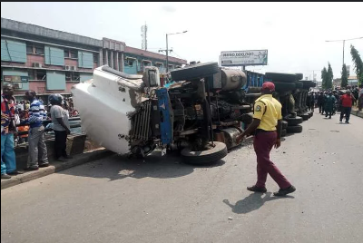 Truck biker accident in Lagos