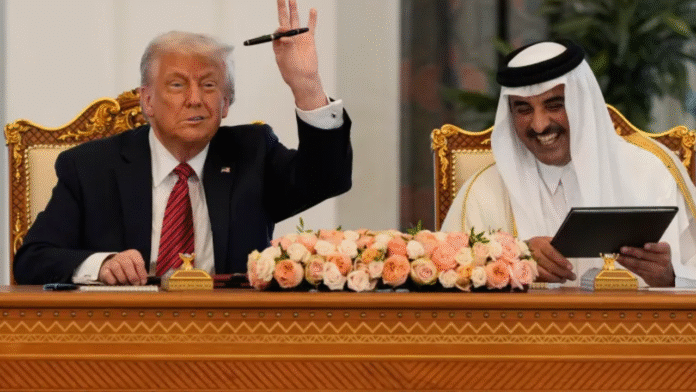 Trump with Emir Sheikh Tamim