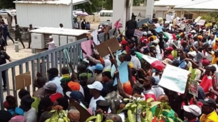 A picture of the protest