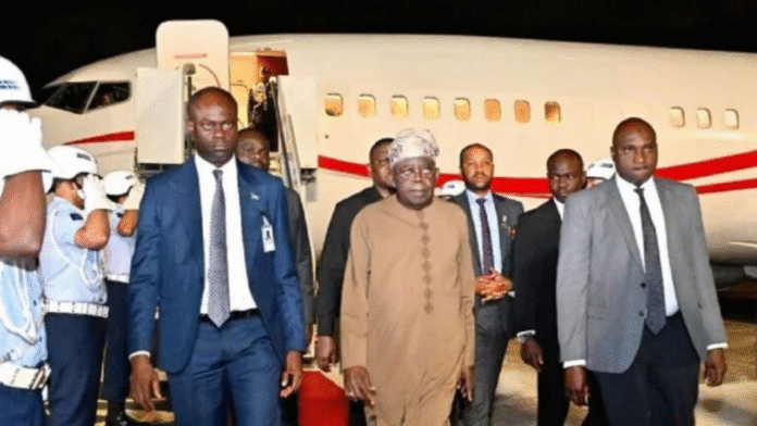 Tinubu arriving in Brazil