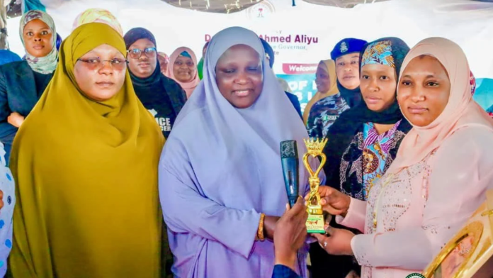 The award plaque presented to Sokoto First Lady, Fatima Aliyu