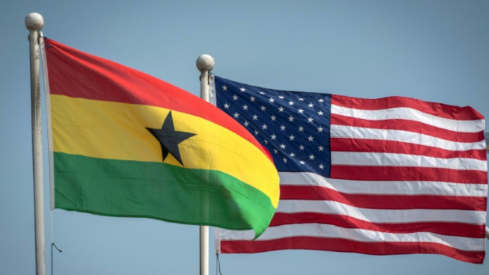 Ghana and U.S. flag