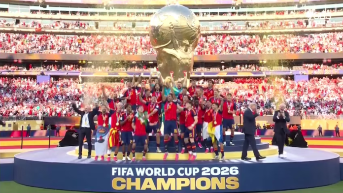 Spanish footballers after winning the World Cup
