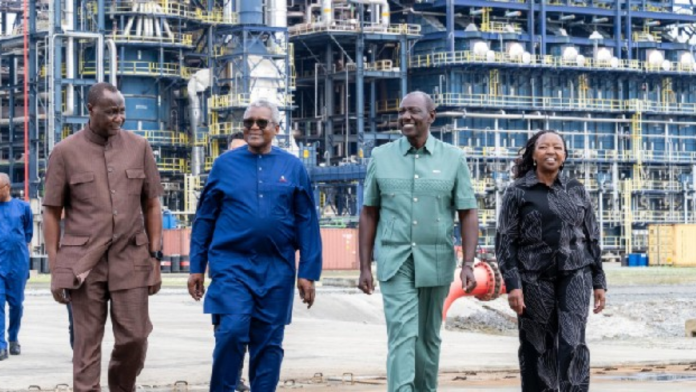Ruto and Dangote at the refinery